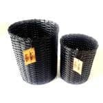 Paperus Handmade Eco-friendly Set of Small & Large Black Waste Basket, Dustbin