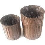 Paperus Handmade Eco-friendly Set of Small & Large Brown Waste Basket, Dustbin