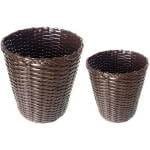 Paperus Handmade Eco-friendly Set of Small & Large Brown Waste Basket, Dustbin