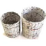 Paperus Handmade Eco-friendly Set of Small & Large Natural Waste Basket, Dustbin