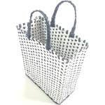 Paperus Small Lunch Bag, Handbag, Carry Bag, Shopping Bag, White & Grey