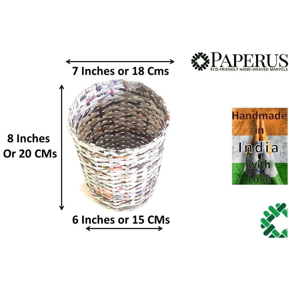 Paperus Handmade Eco-friendly Natural Small Waste Basket, Dustbin - Image 5