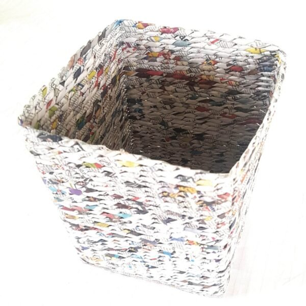 Paperus Square Natural Waste Basket, Dustbin, Storage Basket