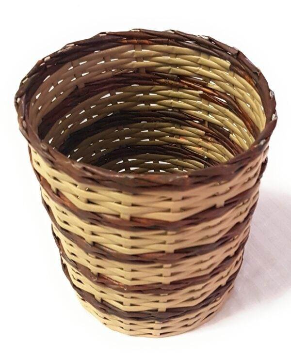 PAPERUS Dustbin, Waste Basket, 5 Ltr & 8 Inch Tall, Brown & Beige