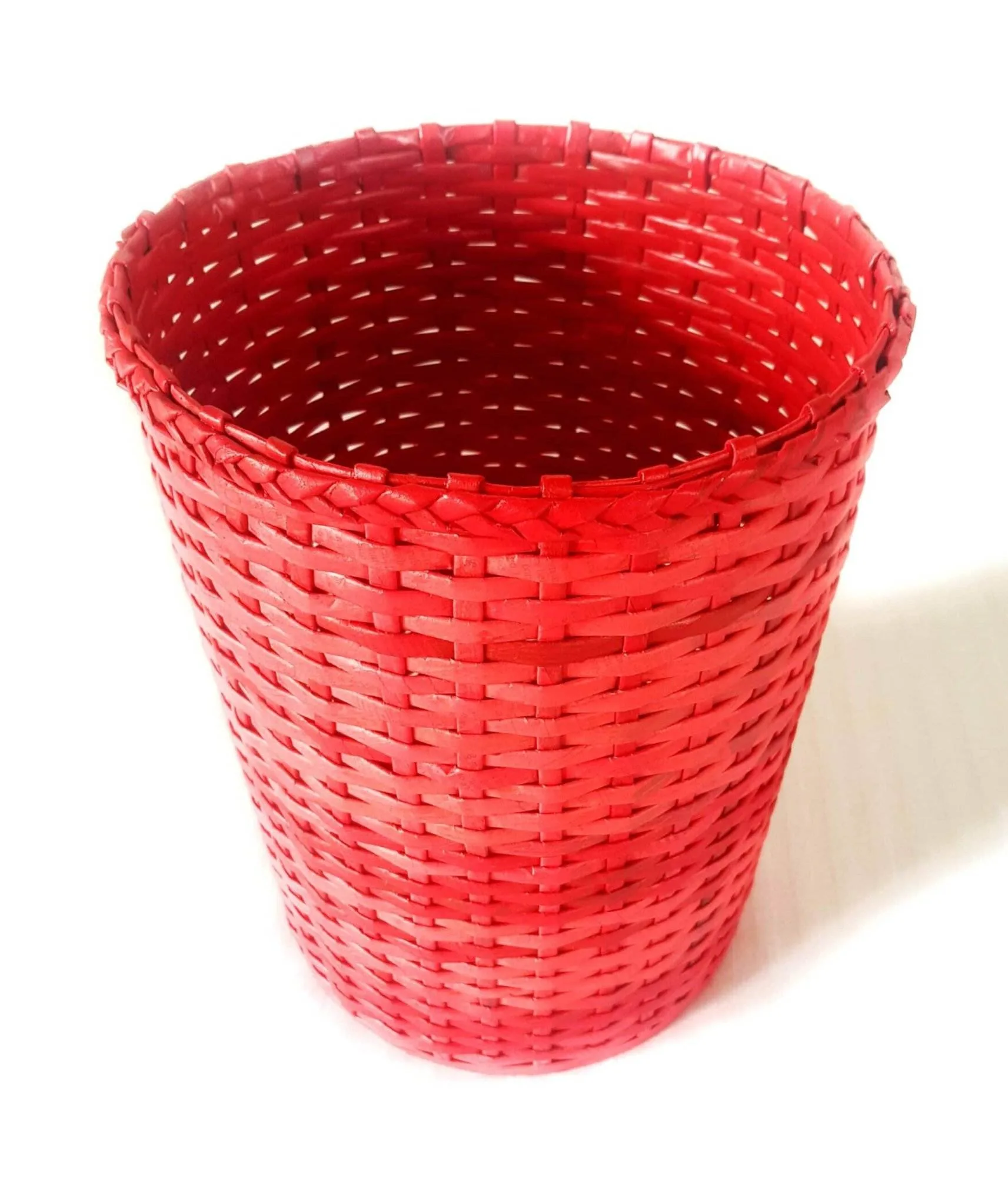 Main Paperus Handmade Eco-friendly Red Large Waste Basket, Dustbin - Image 1
