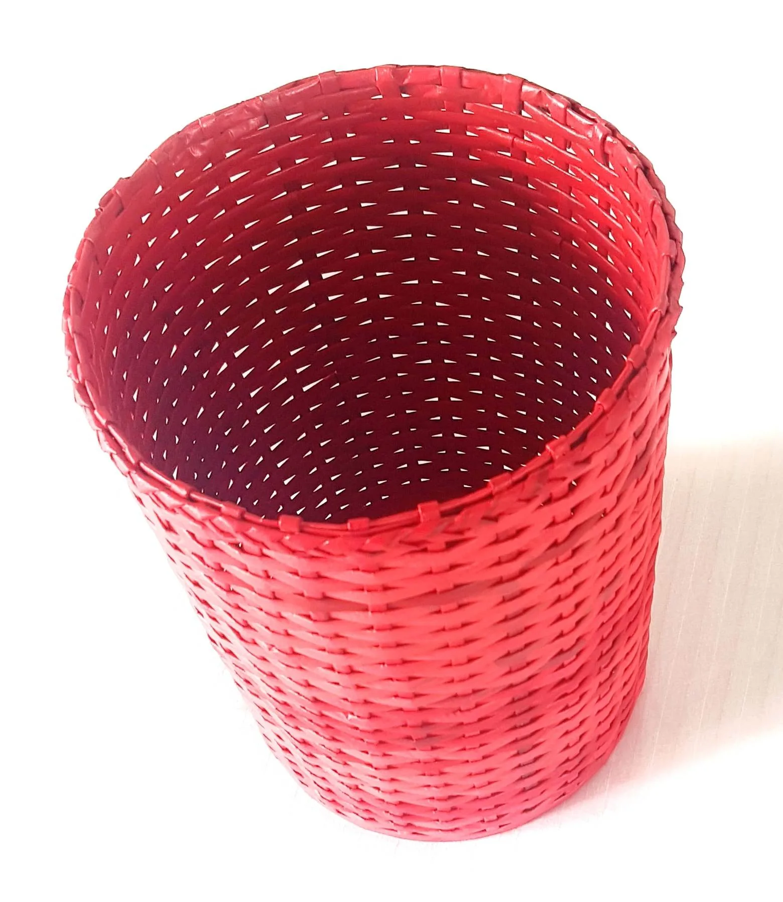 Paperus Handmade Eco-friendly Red Large Waste Basket, Dustbin - Image 2
