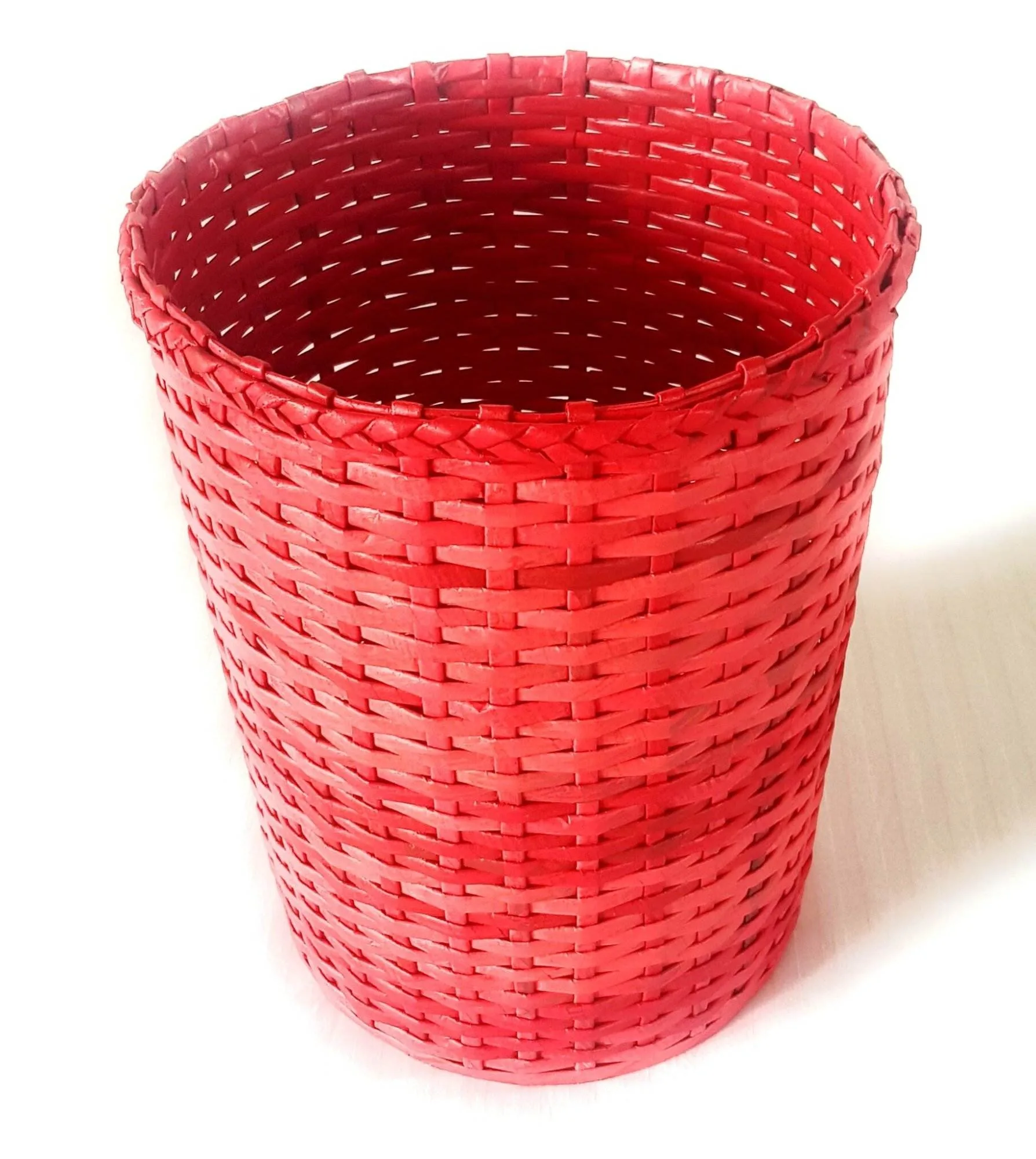 Paperus Handmade Eco-friendly Red Large Waste Basket, Dustbin - Image 3