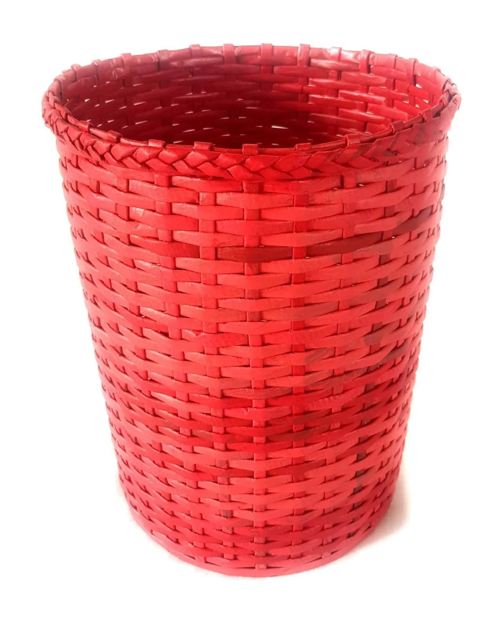 Paperus Handmade Eco-friendly Red Large Waste Basket, Dustbin - Image 4