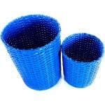 Paperus Handmade Eco-friendly Set of Small & Large Blue Waste Basket, Dustbin
