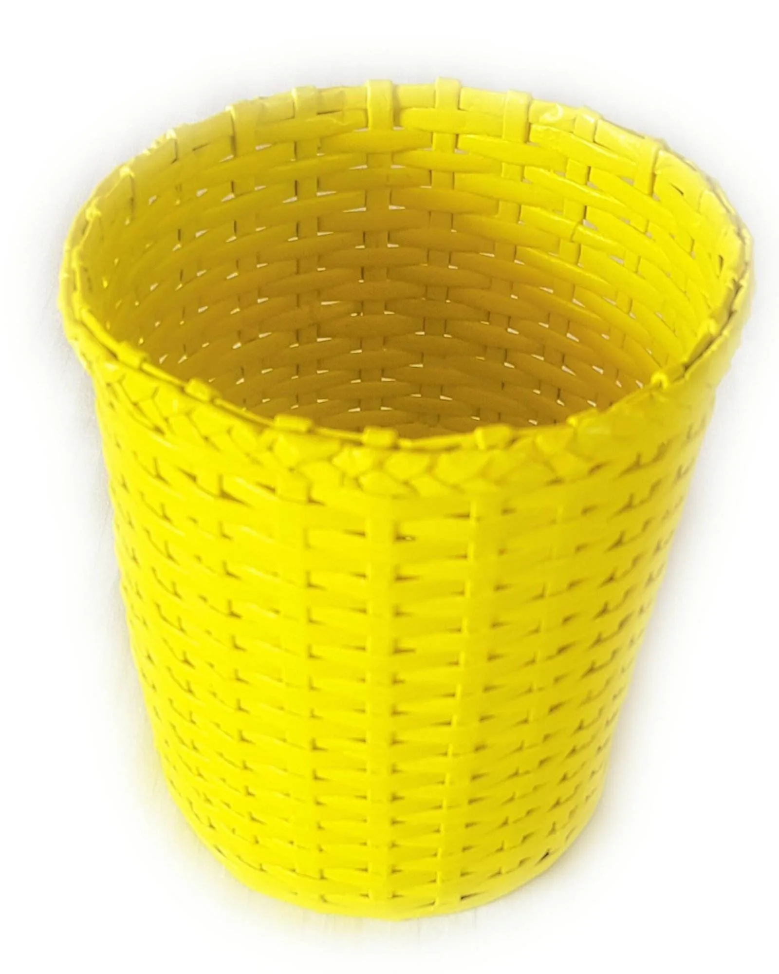 Yellow Med Paperus Handmade Eco-friendly Yellow Small Waste Basket, Dustbin - Image 1