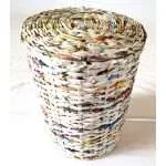 Paperus Handmade Eco-friendly Natural Large Waste Basket with Fixed Lid, Dustbin - Image 2