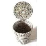 Paperus Handmade Eco-friendly Natural Large Waste Basket with Fixed Lid, Dustbin - Image 6