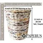 Paperus Handmade Eco-friendly Natural Large Waste Basket with Fixed Lid, Dustbin - Image 4