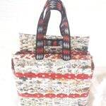 Paperus Small Unisex Red Lunch Bag, Shopping Bag, Handbag Bag With Flaps