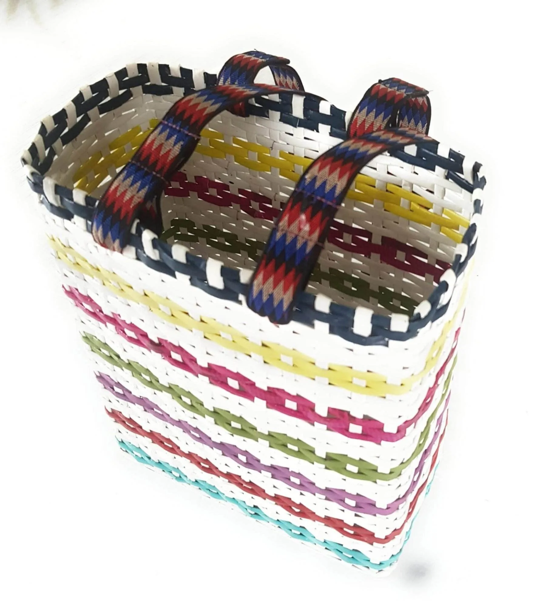 20190723_132915 Paperus Compact and Small Lunch bag for Office Tiffin Basket Handbag Shopping Bag White Multicolor - Image 1