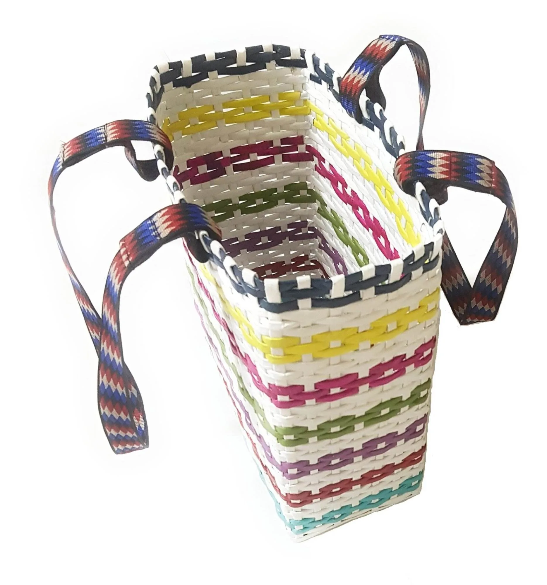 Paperus Compact and Small Lunch bag for Office Tiffin Basket Handbag Shopping Bag White Multicolor - Image 2