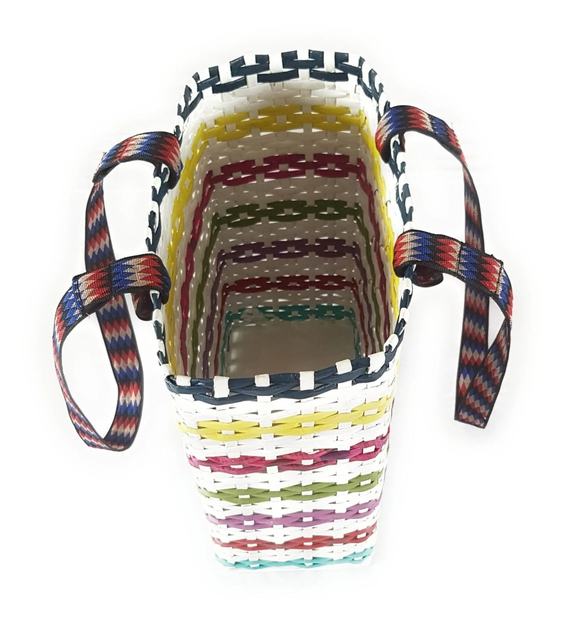 Paperus Compact and Small Lunch bag for Office Tiffin Basket Handbag Shopping Bag White Multicolor - Image 4