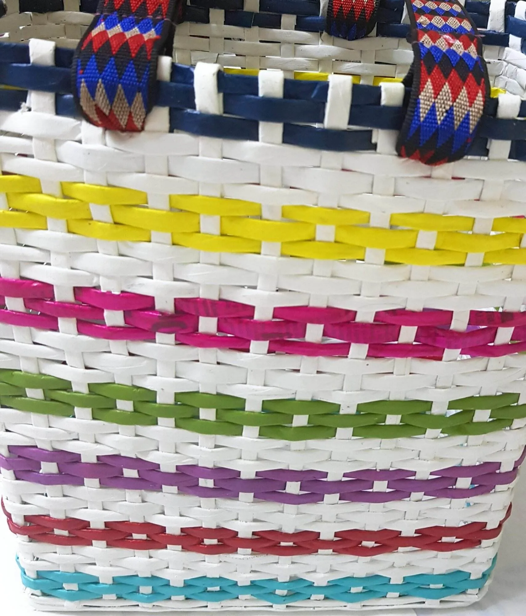 Paperus Compact and Small Lunch bag for Office Tiffin Basket Handbag Shopping Bag White Multicolor - Image 5
