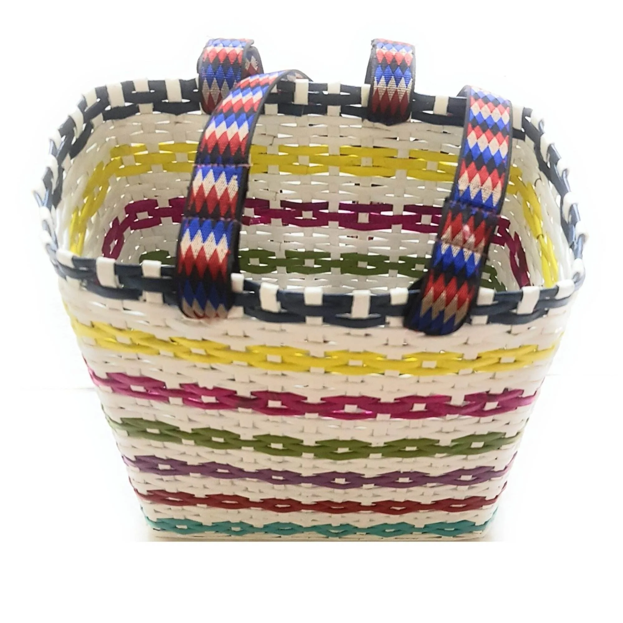 Paperus Compact and Small Lunch bag for Office Tiffin Basket Handbag Shopping Bag White Multicolor - Image 6