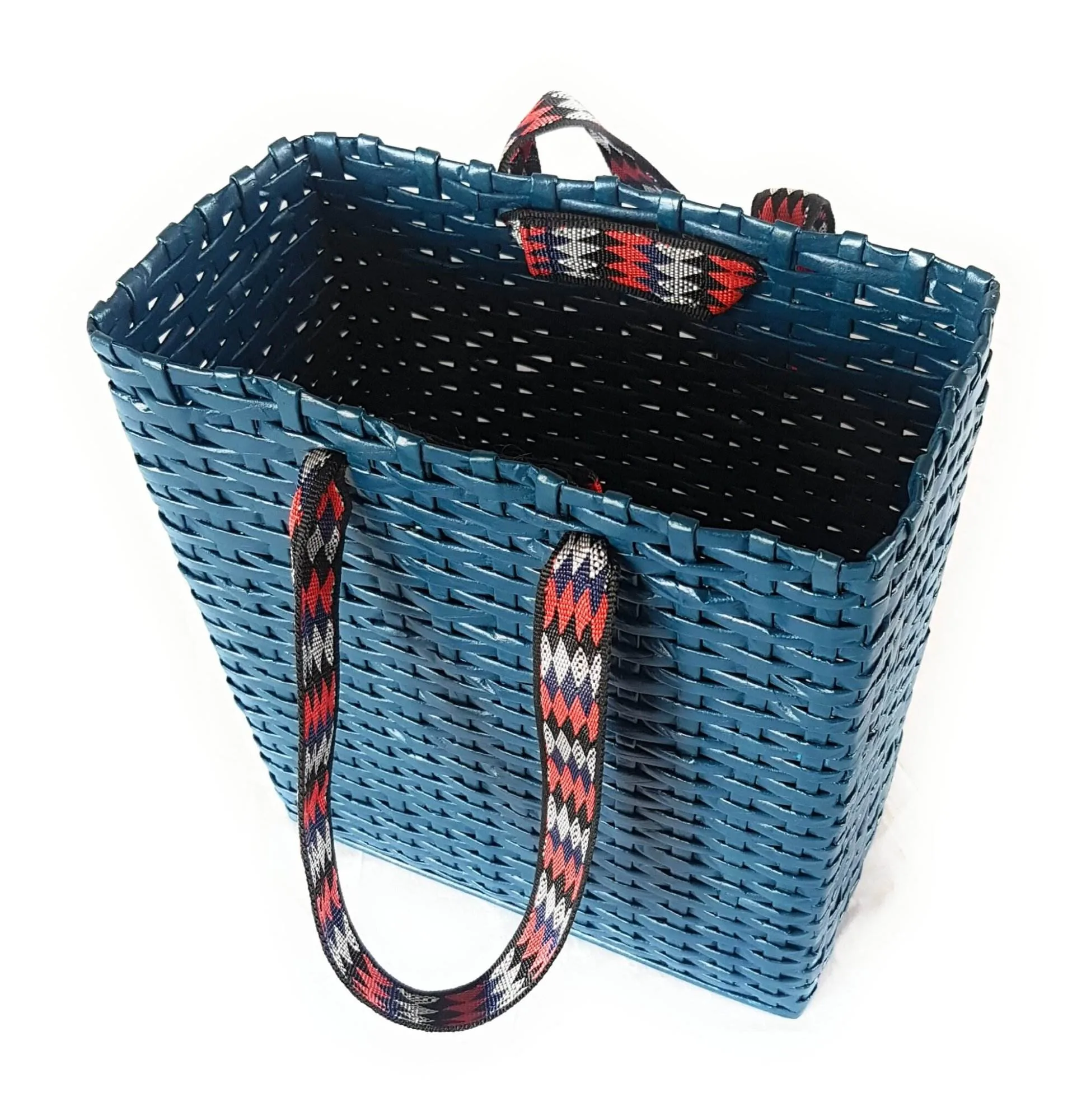 Paperus Compact and Small Lunch bag for Office Tiffin Basket Handbag Shopping Bag Peacock Blue - Image 1