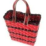 Paperus Compact and Small Lunch bag for Office Tiffin Basket Handbag Shopping Bag Red and Black