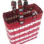 Paperus Compact and Small Lunch bag for Office Tiffin Basket Handbag Shopping Bag Red & White