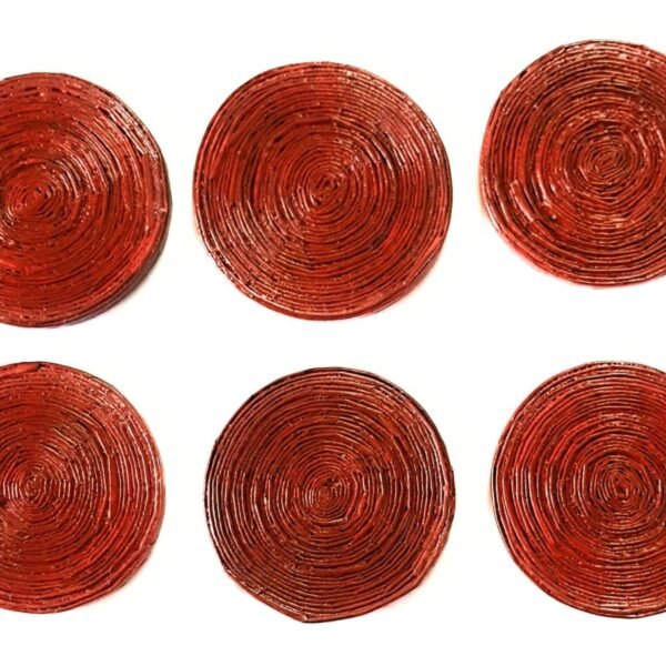 Paperus Set of 6 Coasters with Holder, Eco- friendly, Handmade of Paper ropes