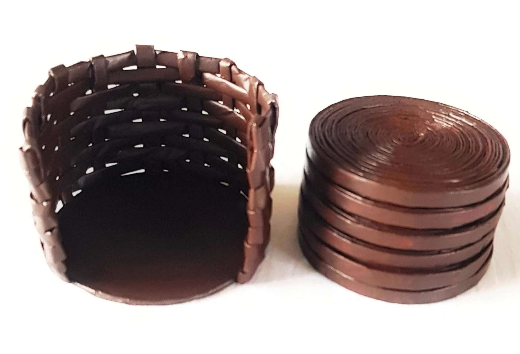 Paperus Set of 6 Coasters with Holder, Eco-friendly, Handmade of Paper ropes - Image 2
