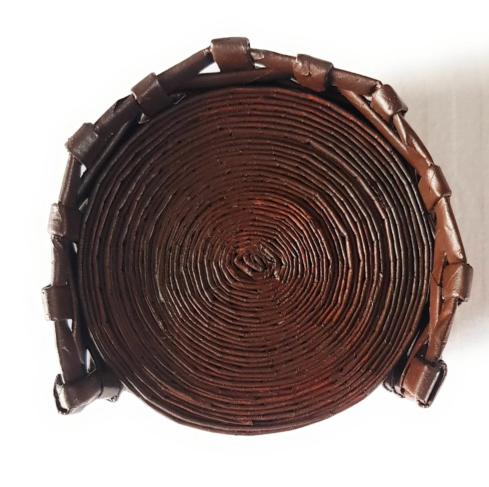 Paperus Set of 6 Coasters with Holder, Eco-friendly, Handmade of Paper ropes - Image 3