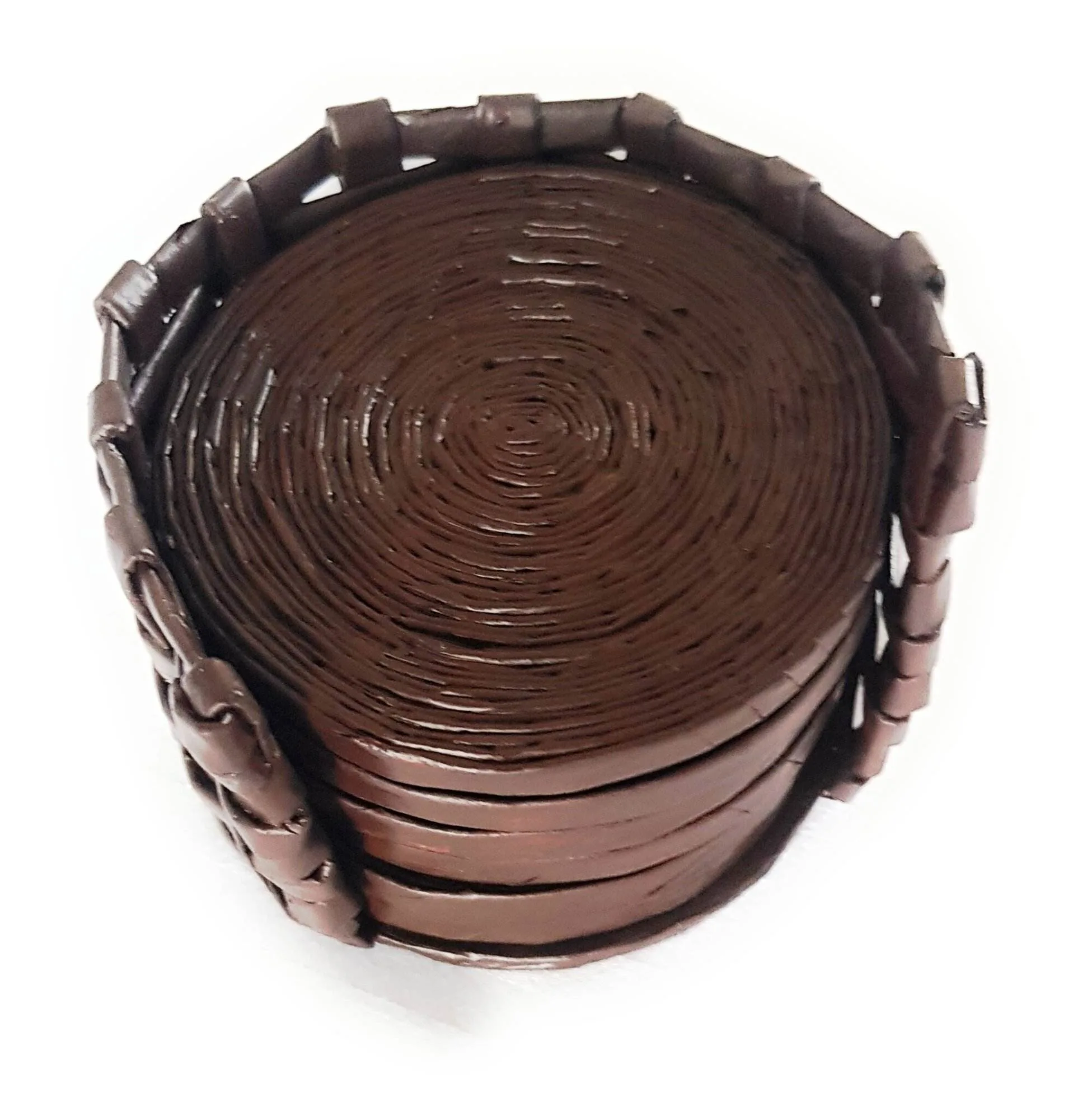 Paperus Set of 6 Coasters with Holder, Eco-friendly, Handmade of Paper ropes - Image 5