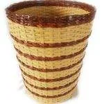 Paperus Large Beige & Brown Laundry Basket, Handmade and Eco-friendly 35 Ltrs, 17 Inch Tall