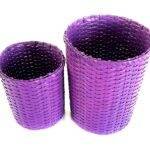 Paperus Handmade Eco-friendly Set of Small & Large Light Mauve Waste Basket, Dustbin