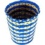 Paperus Handmade Eco-friendly Blue and Beige Large Waste Basket, Dustbin