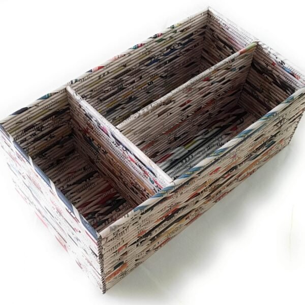 Paperus Natural Multipurpose Organizer Basket, Handmade of Paper Ropes, Size : Large