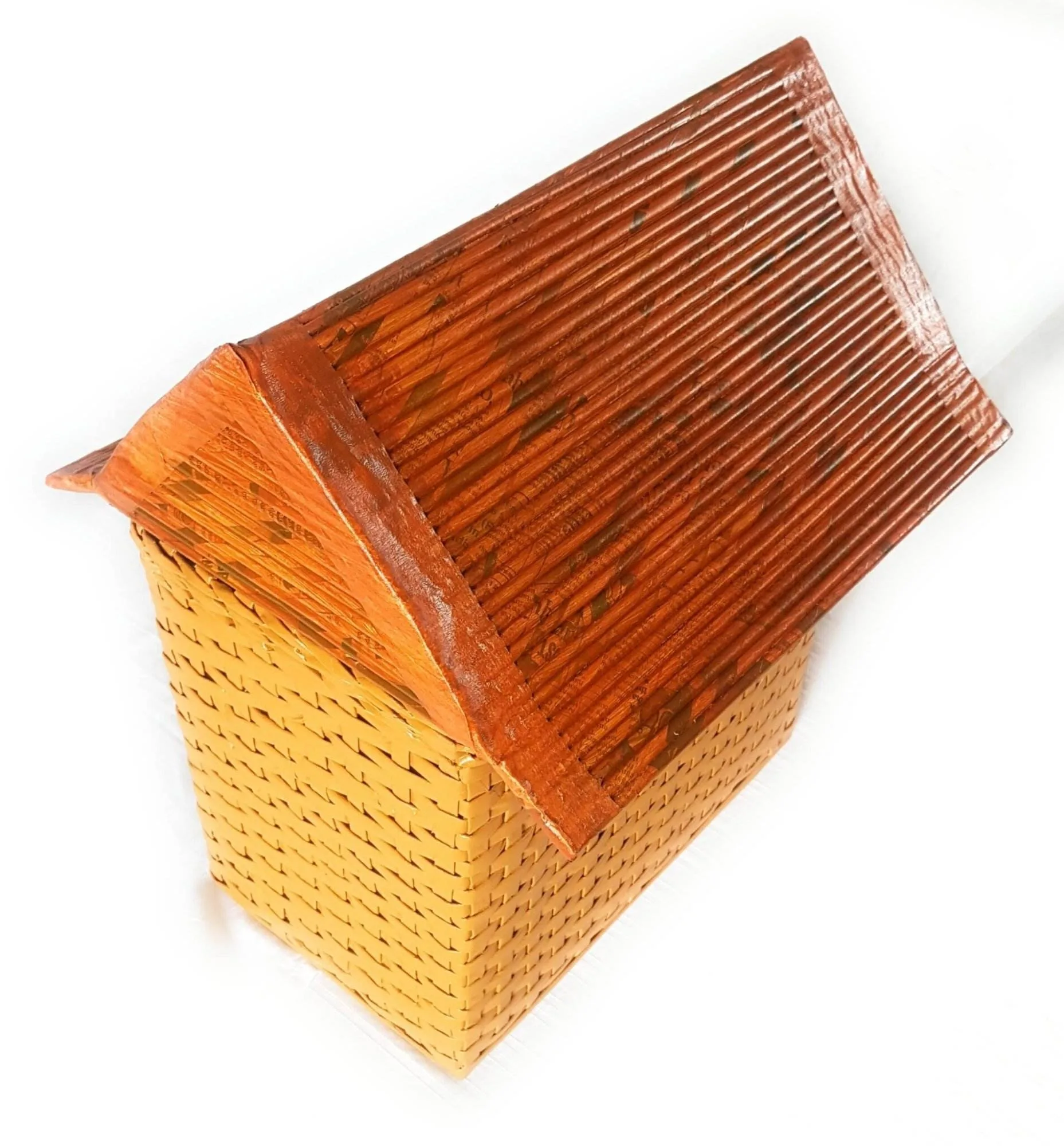 20200307_123551 Paperus, Eco-friendly, Handmade, Hut Shaped Books Shelf, Notebooks Storage Basket - Image 1