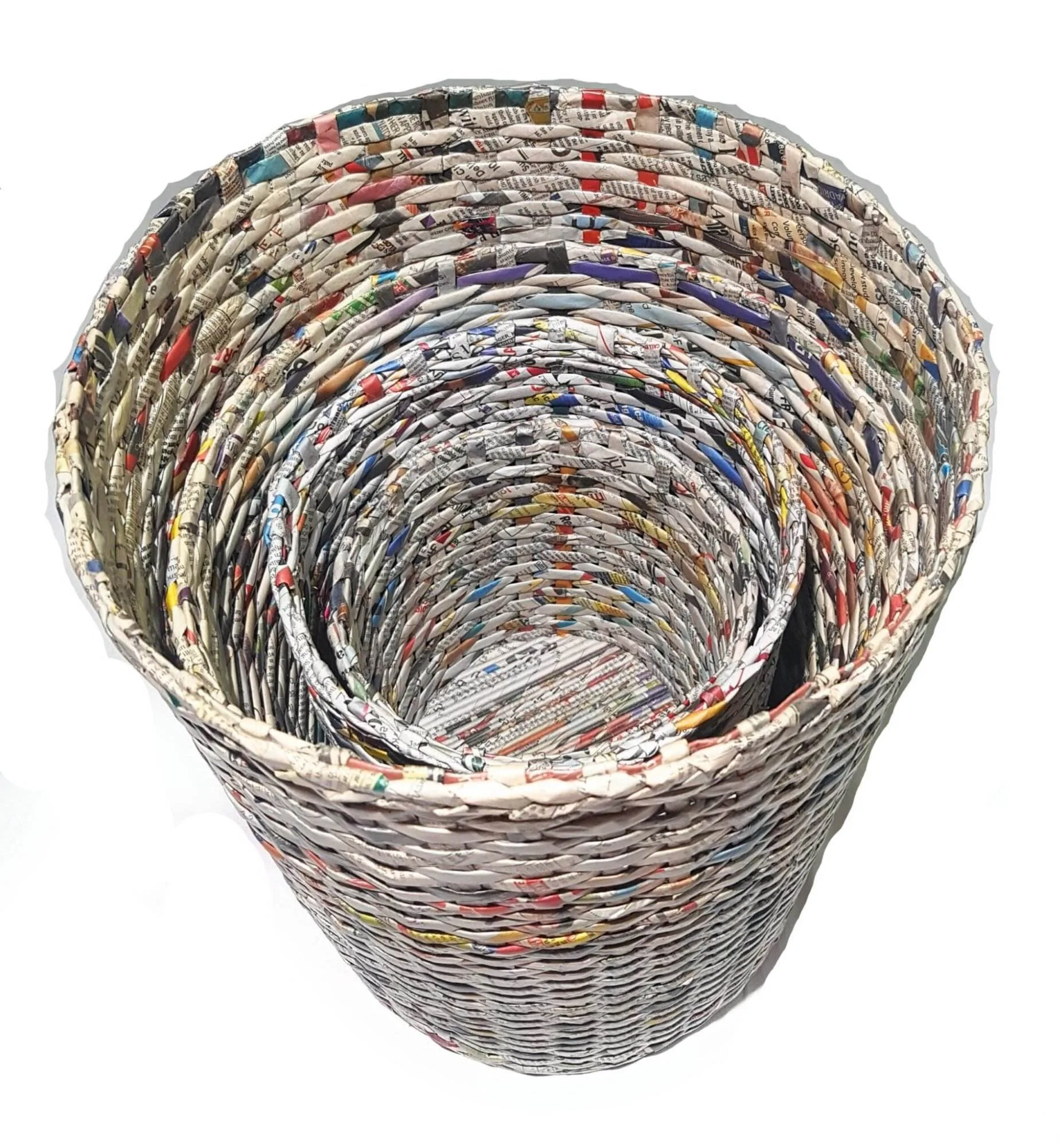 Paperus Set of 4 Natural Multi Purpose Round Storage Baskets, 17, 13, 11 and 8 Inch Tall - Image 1