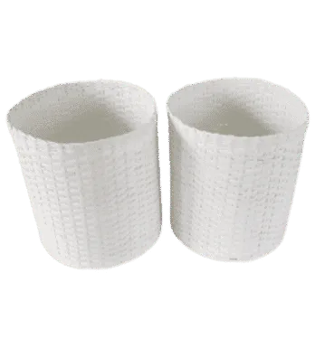 Paperus Set of Two White Indoor Planters | Vase | Storage Baskets 11 X 11 Inch Tall & Dia