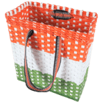 Paperus Independent Day Special Small Lunch Bag Handbag White Orange and Green