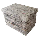PAPERUS Rectangular Natural Storage Basket/Box with Lid 15 H X 24 L X 12 B in Inches