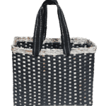 Paperus Black Check Large Lunch Bag for Office Tiffin Basket Picnic Basket Travel Bag