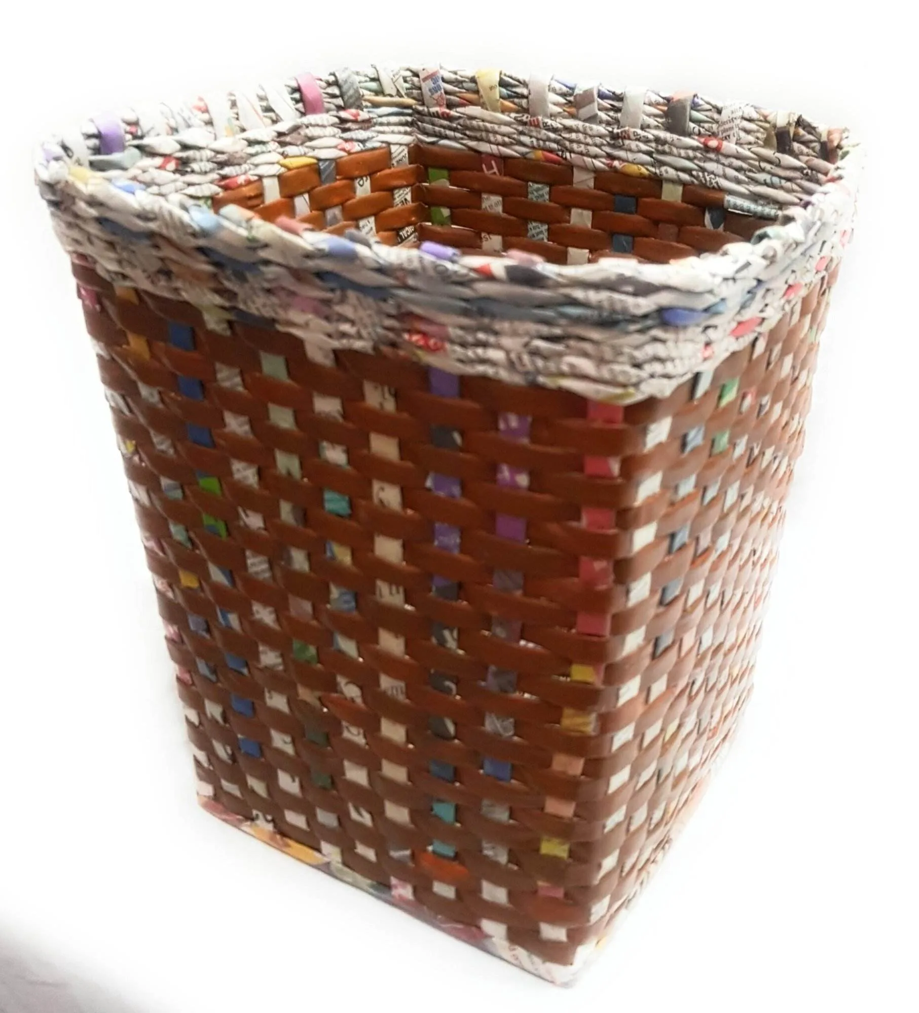 Brown Paper Bin Dustbin Waste Basket 6 Brown Check Paper Bin Waste BAsket