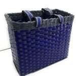 Paperus Medium Lunch Bag Picnic Basket Handbag Tiffin Basket Blue and Grey