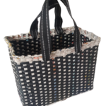 Paperus Sonas Creation Black Check Extra Large Lunch Bag Picnic Basket Travel Bag