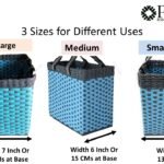 Paperus Sonas Creation, Combo of Large, Medium and Small Lunch Bags, Tiffin Baskets, Sky blue and Grey